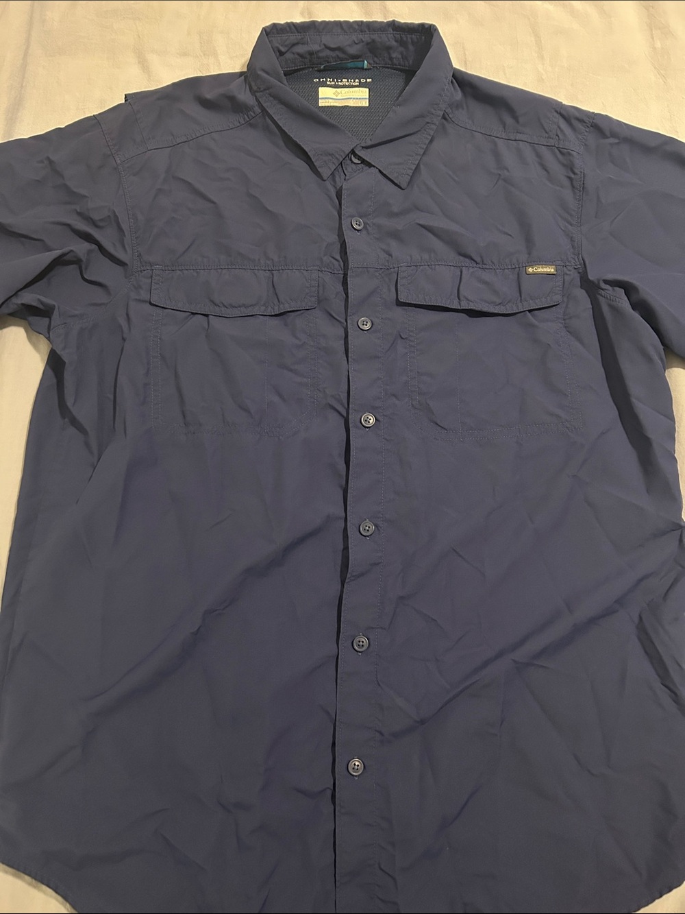 Columbia Men’s Navy Long-Sleeve Casual Button-Down Shirt